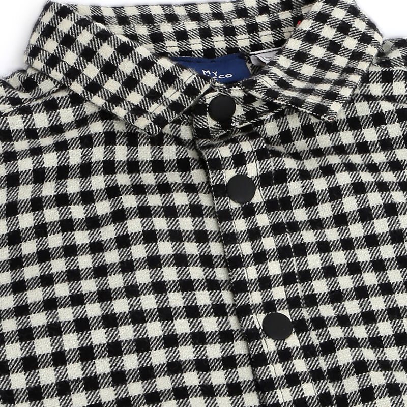Boys Black Checkered Long Sleeve Shirt image number null